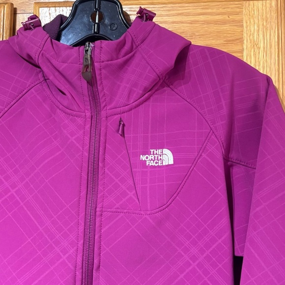 The North Face Apex Women's Soft Shell Hooded Jacket Fuchsia Small EUC - Picture 3 of 8